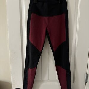 Manduka Black and Burgundy Leggings